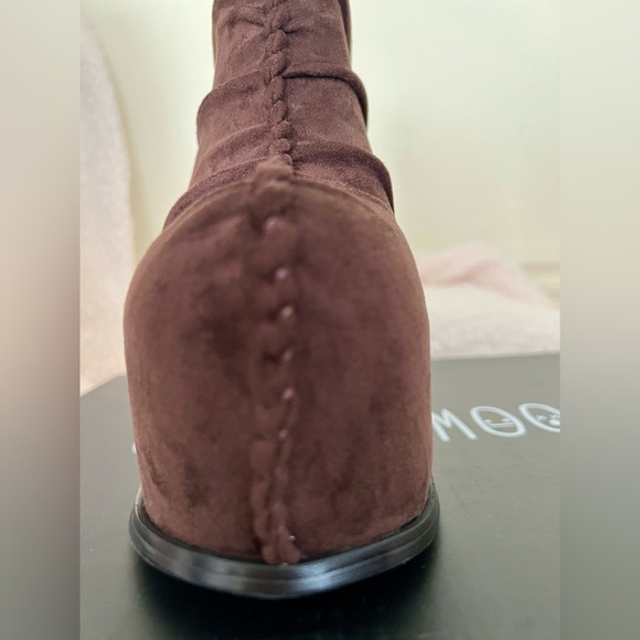 NIB Dolls Kill Current Mood Simmer Down Platform Boots faux Suede Back Zipper - Picture 4 of 15